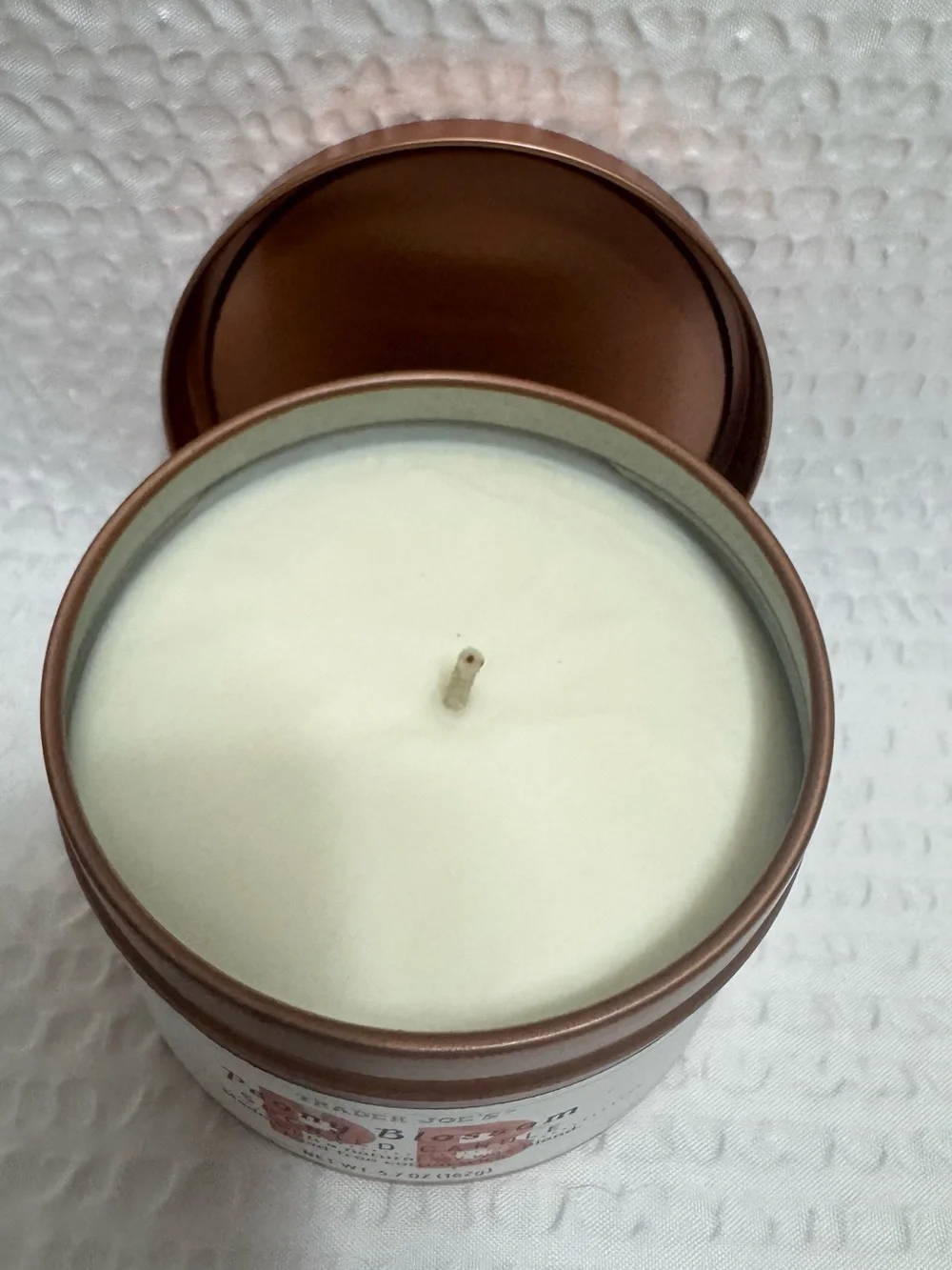 Trader’s joes Peony Blossom Scented Candle - Copper